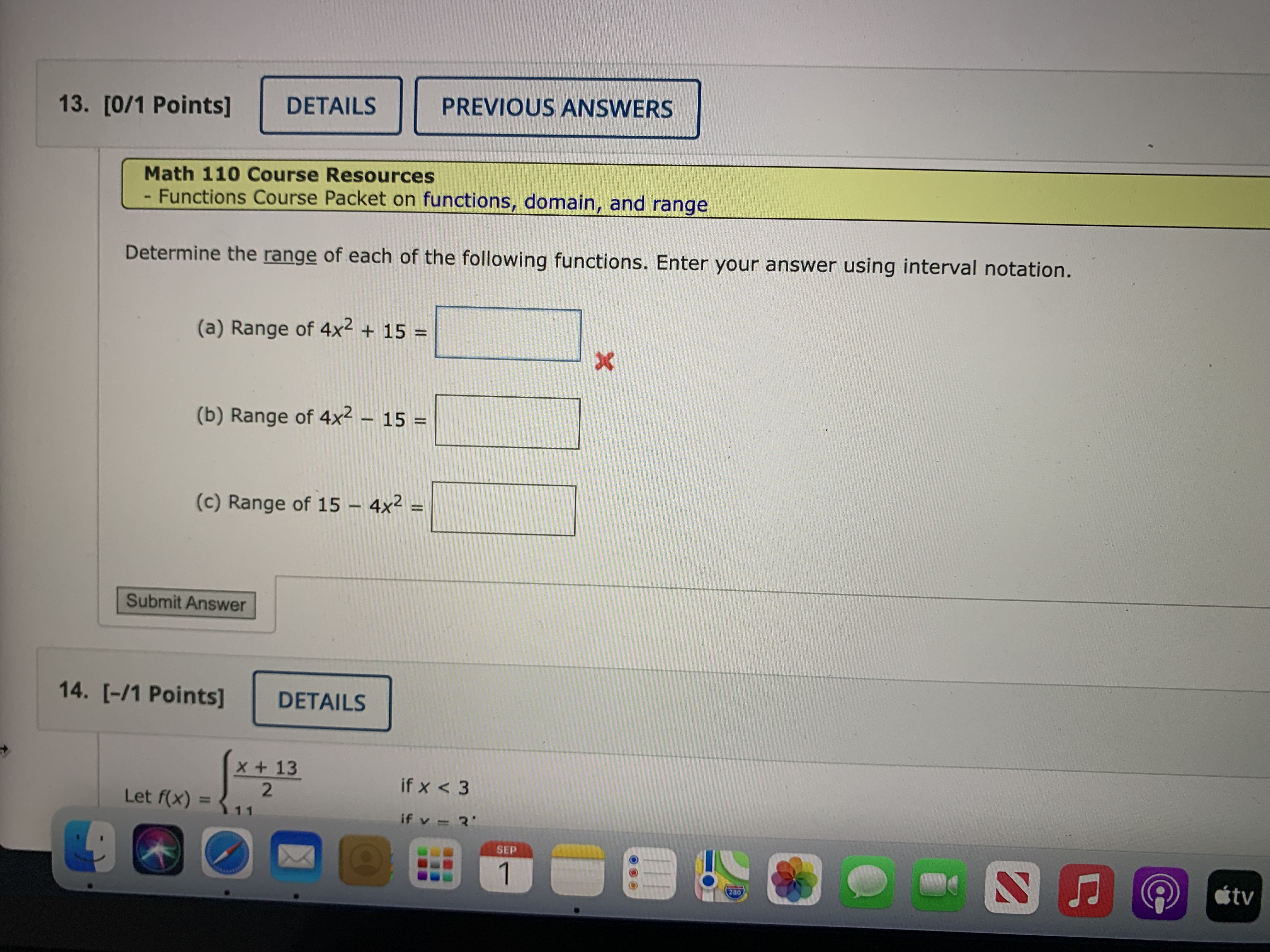 on functions, domain, and range Determine the domain of each of the