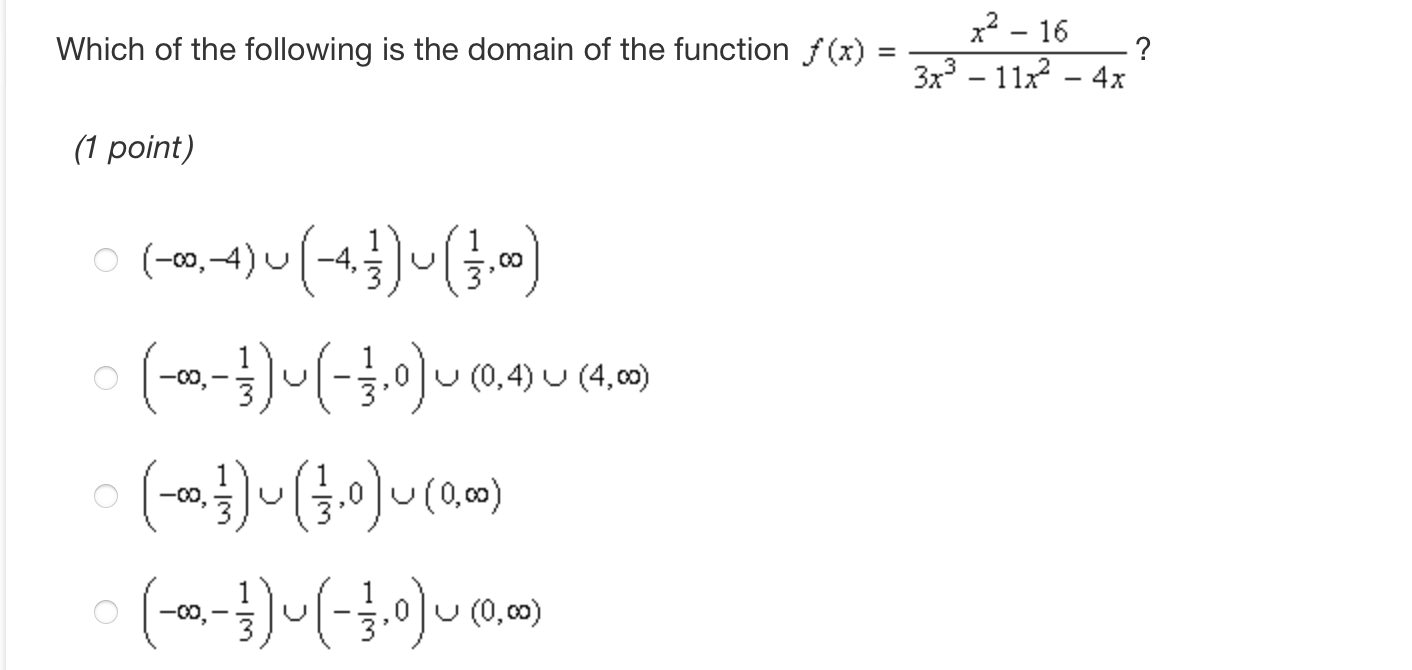 domain of the function f (x) = ? 3x - 11x -