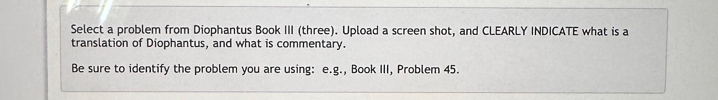 Book Ill, Problem 45.Take the problem you selected and provide your own