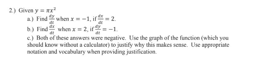 y = nx2 a.) Find ay when x = -1, if =
