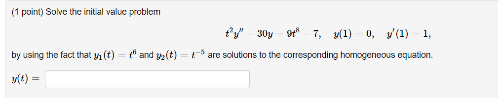 9 sec CT / , y(0) = 45, y'(0) = 9. y(t)