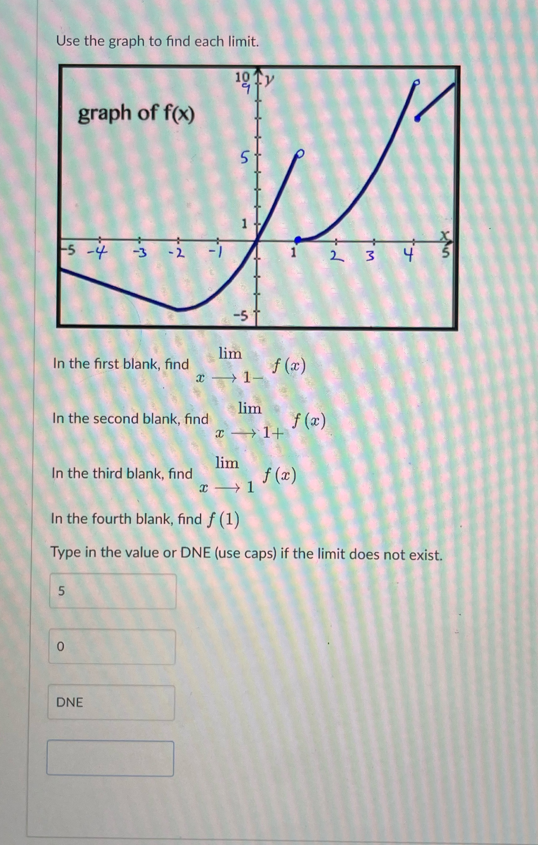 Use the graph to find each limit. 19 ty graph of
