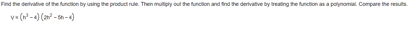 5h-4)Which of the following shows the result of using the product rule