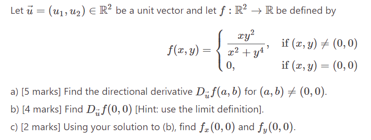vector and let f : R R be defined by f(x, y)