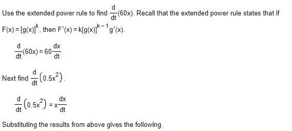 per day. Differentiate the equation, R(x) =60x -0.5x , term by term