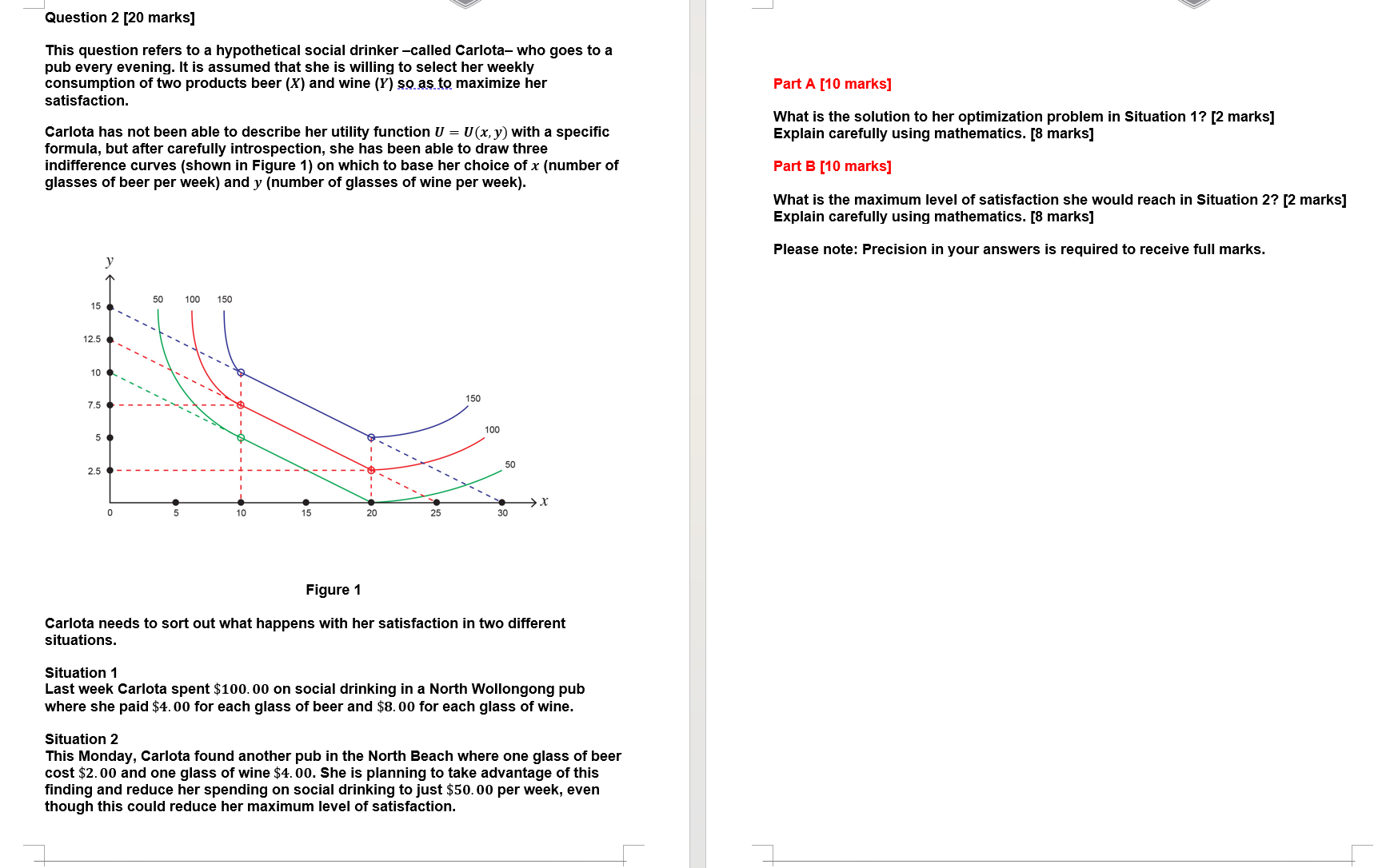  Question 2 [20 marks] This question refers to a hypothetical social
