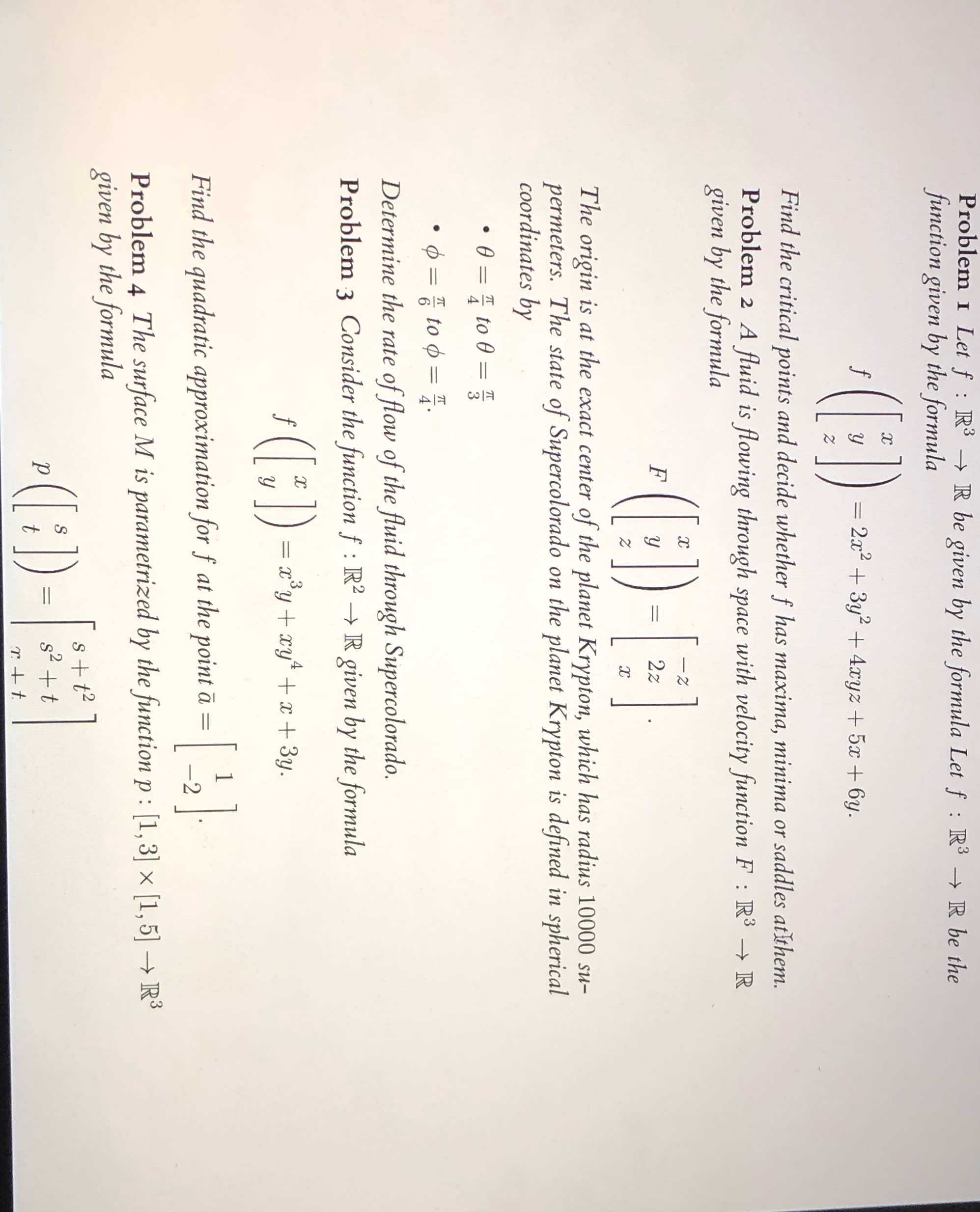 the formula Let f : R3 -> R be the function given