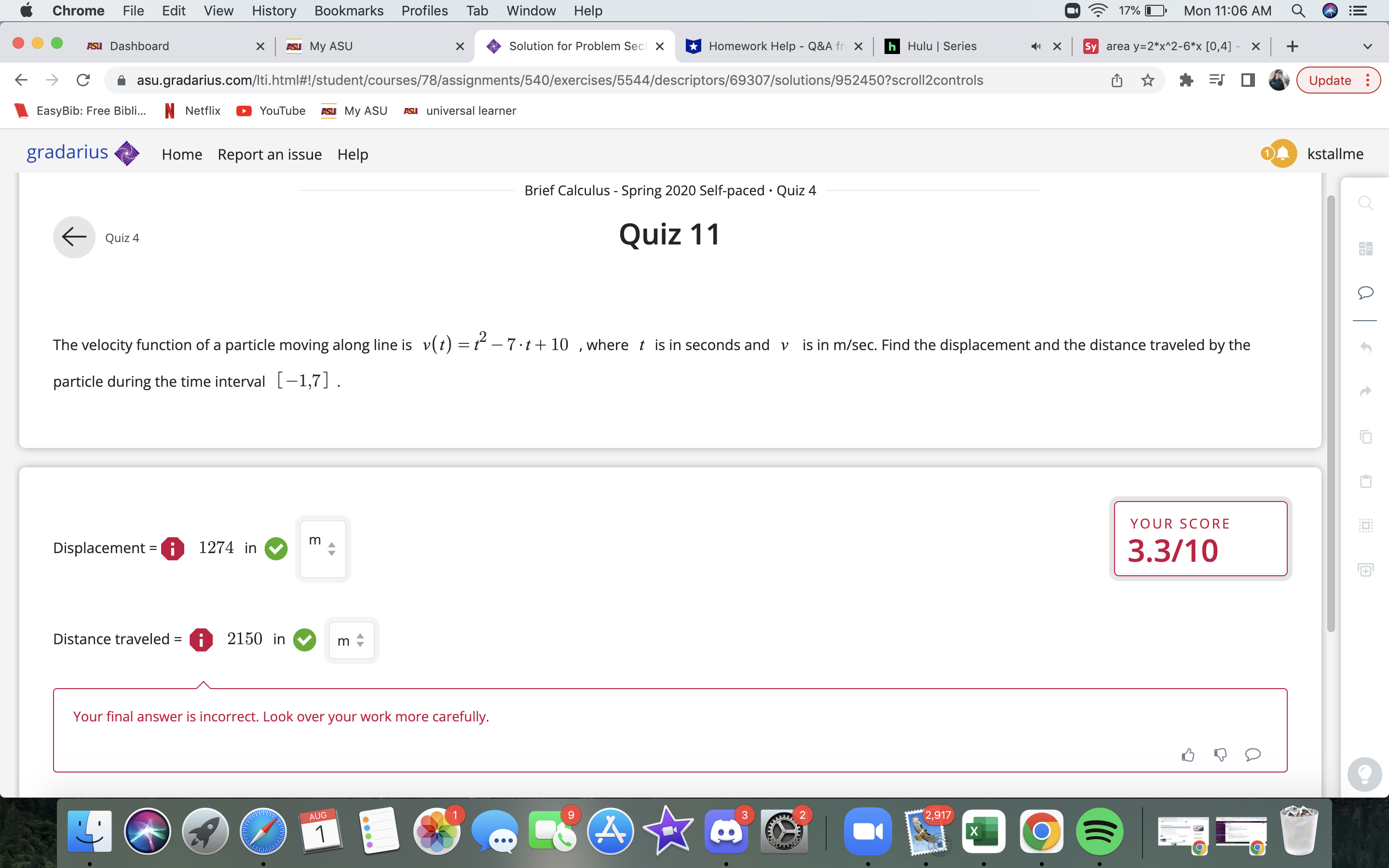 Mon 11:06 AM ... ASU Dashboard X AS My ASU X Solution