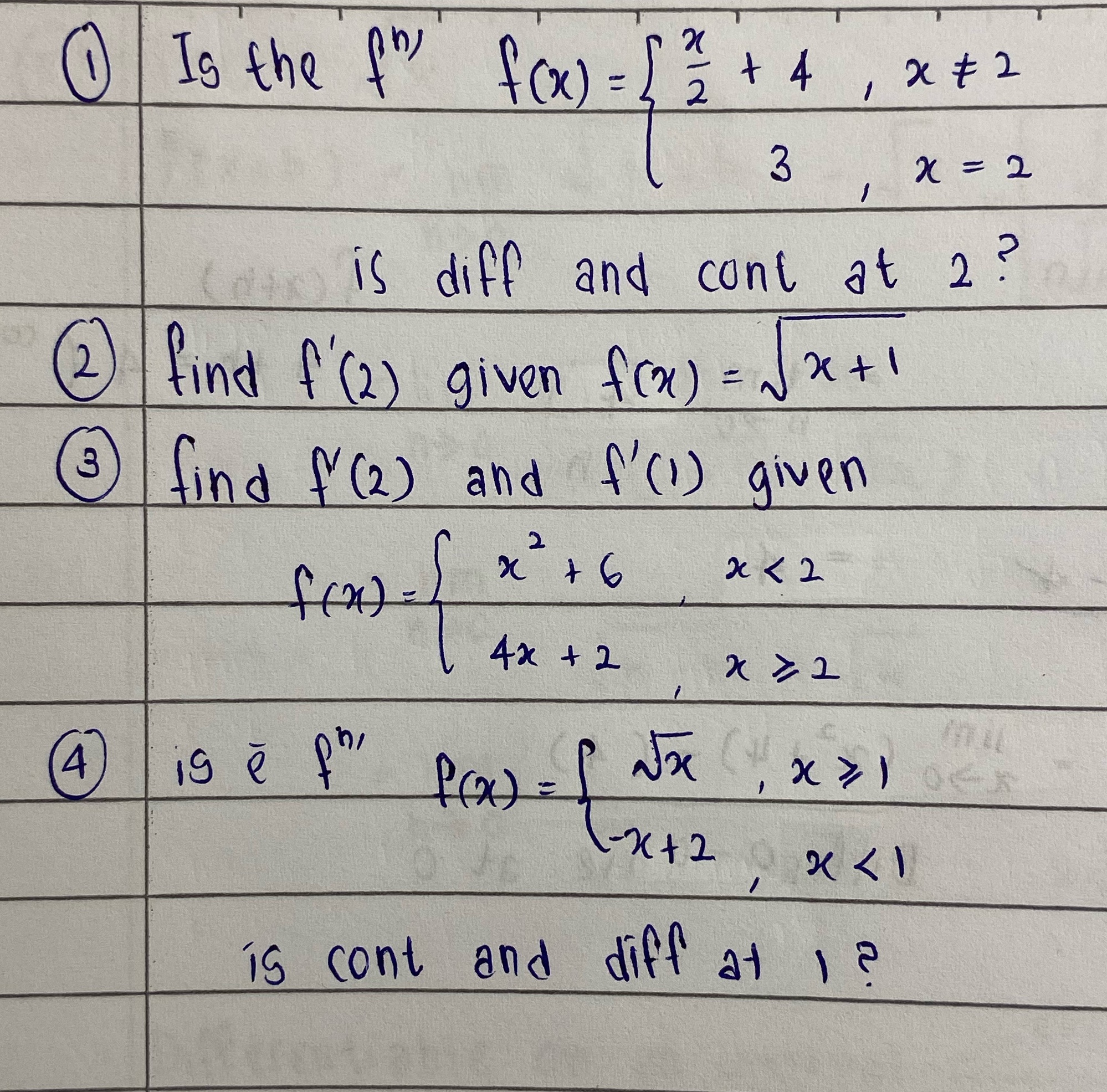 Is the f" fox) = [ 2 + 4 , x