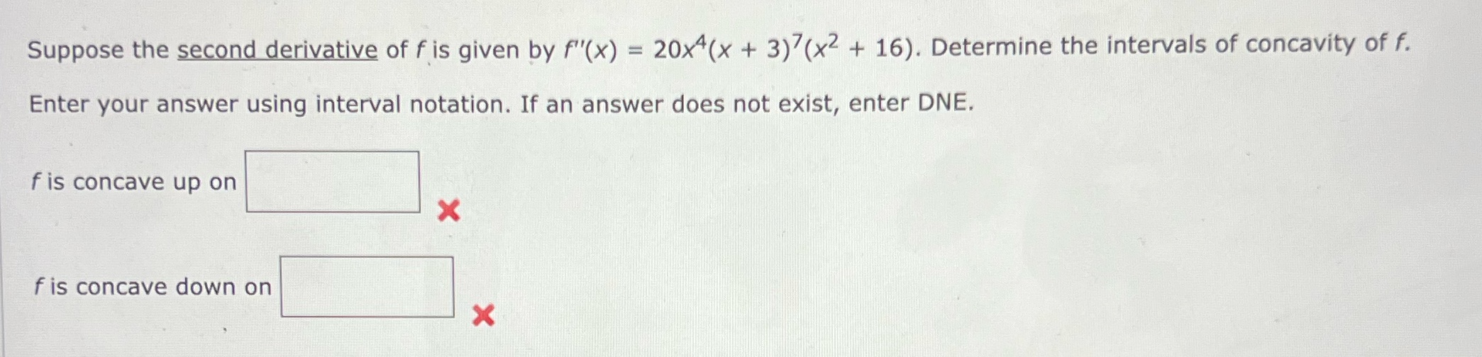 Please help solve the following question Suppose the second derivative of