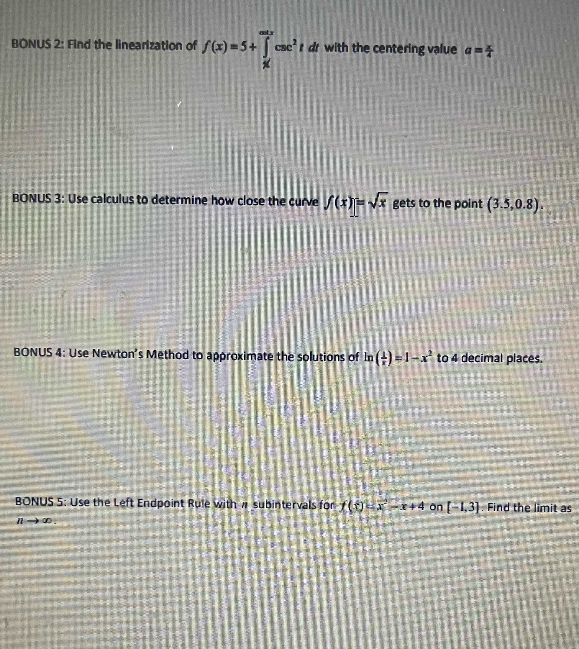 / (x) =5 + [ escar dr with the centering value a-