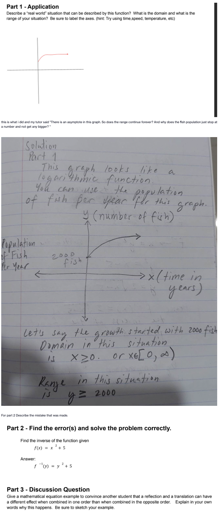 Handwrit/e all work and show all steps Part 1 - Application