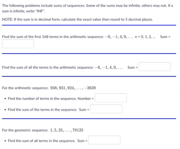 geometric sequence: 5, 10, 20, 40, . . . . Find the