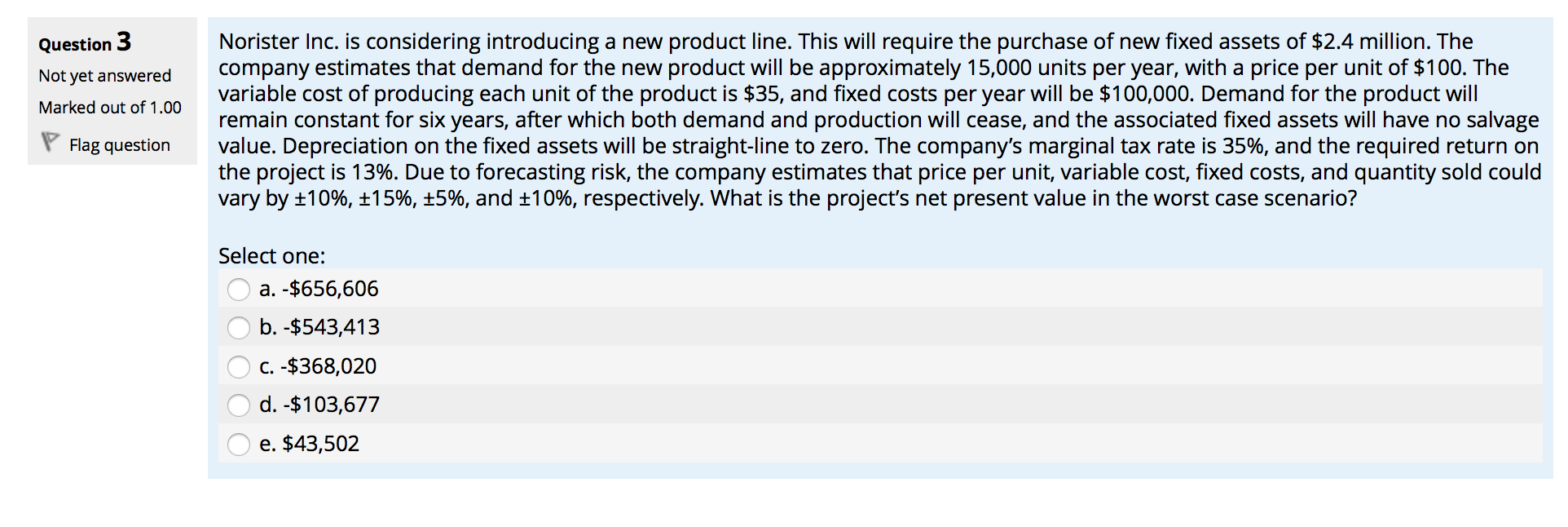 will remain constant for six years, after which both demand and production