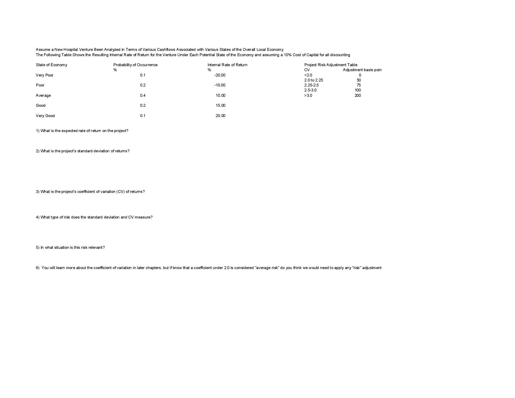 Assume a New Hospital Venture Been Analyzed in Terms of Various Cashflows
