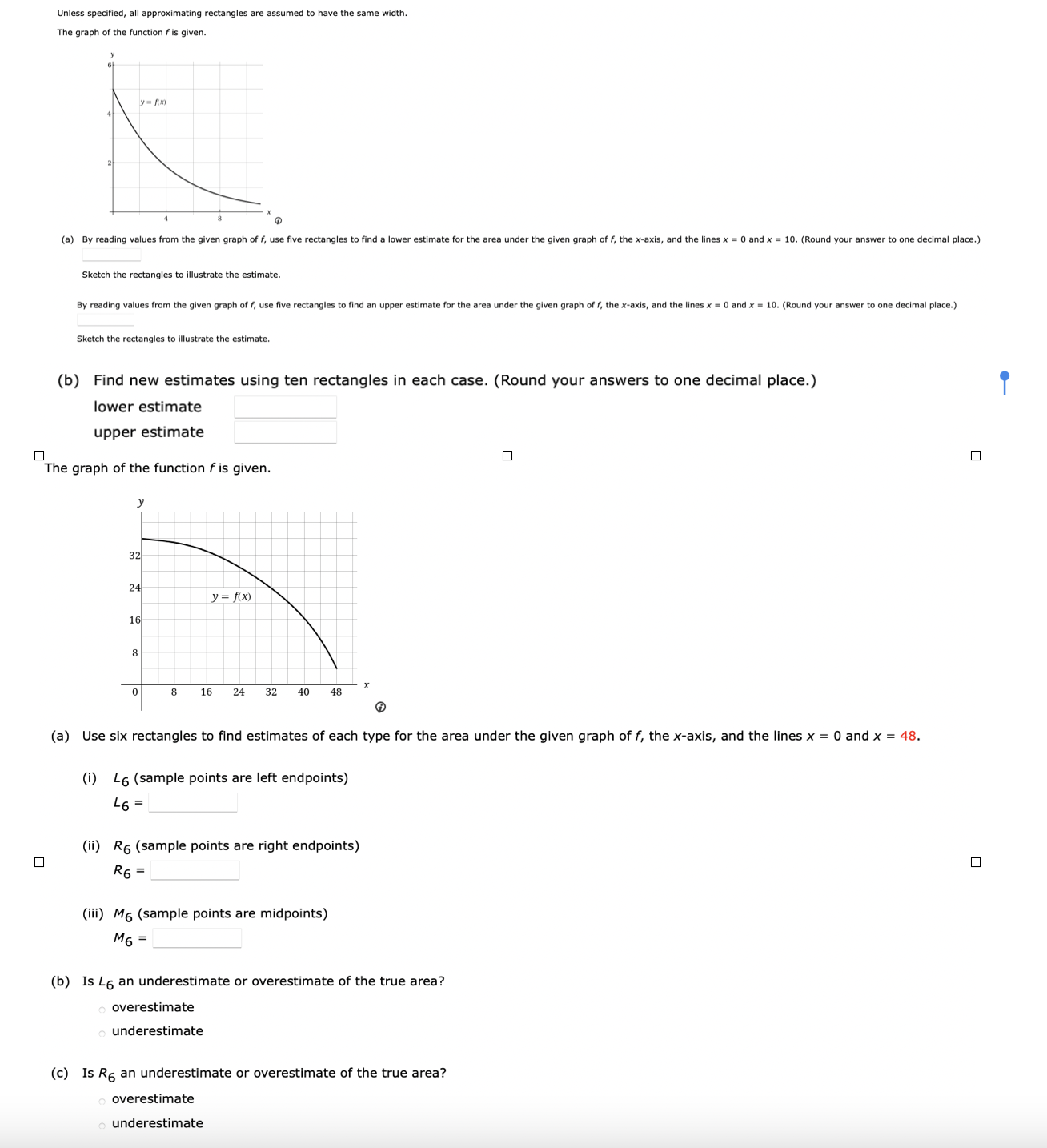 width. The graph of the function f is given. y = RX)