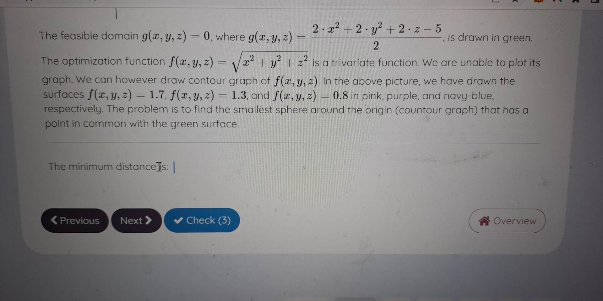 0 2 to the origin. In other words, find the minimum of