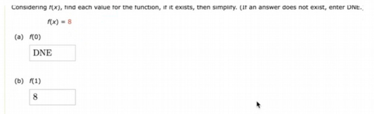  Considering /(x), find each value for the function, it it exists,