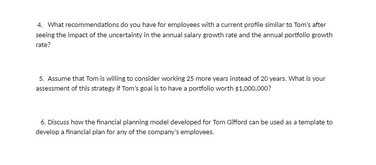 4. What recommendations do you have for employees with a current