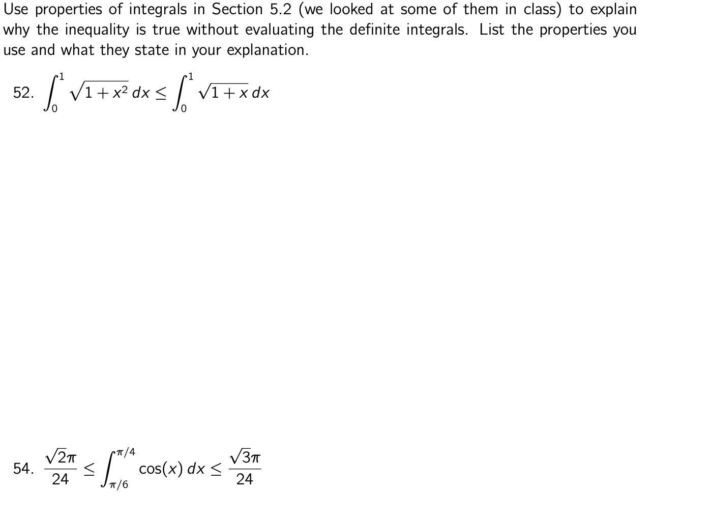 depicts the area being calculated by the definite integral, complete with numbers