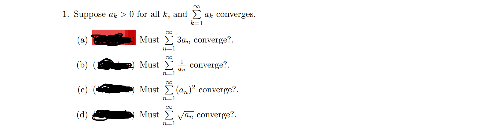 04.; converges. 13:1 00 (a) - Must 2 30m converge?. 11:1 00
