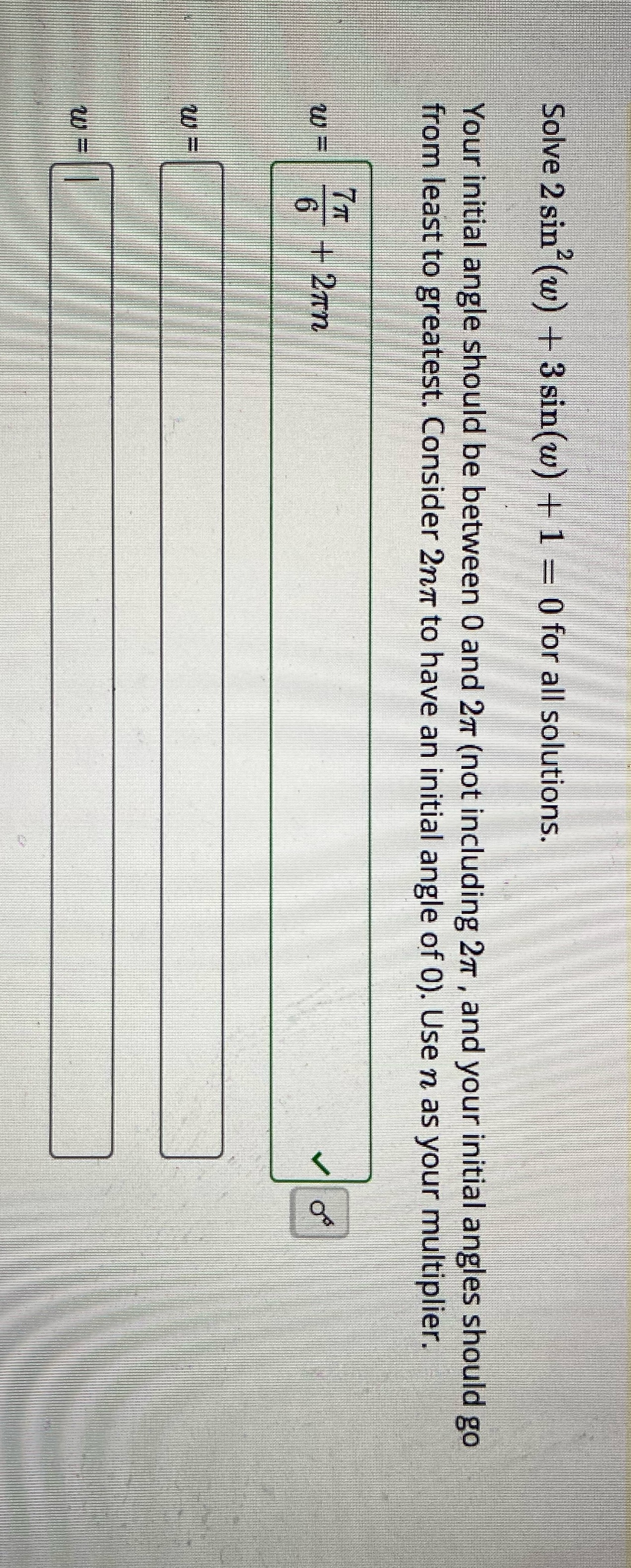 for all solutions. Your initial angle should be between 0 and 27r