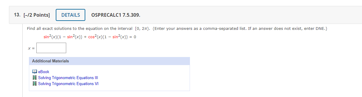 [O, 2m). (Enter your answers as a comma-separated list.) 2 tan2(t) 3