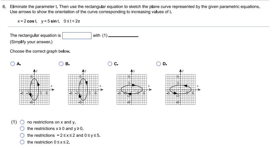 and y = 2 cos t, isolate {'Ij and {2} _ square