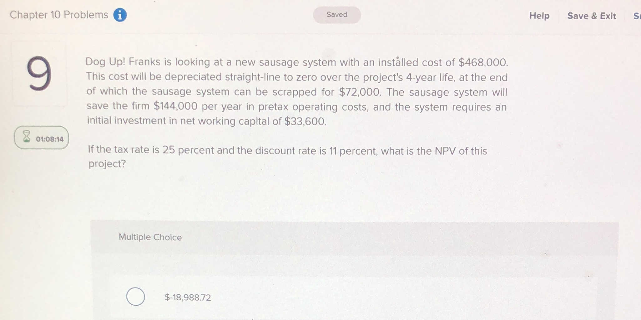  Chapter 10 Problems Saved Help Save & Exit S 9 Dog