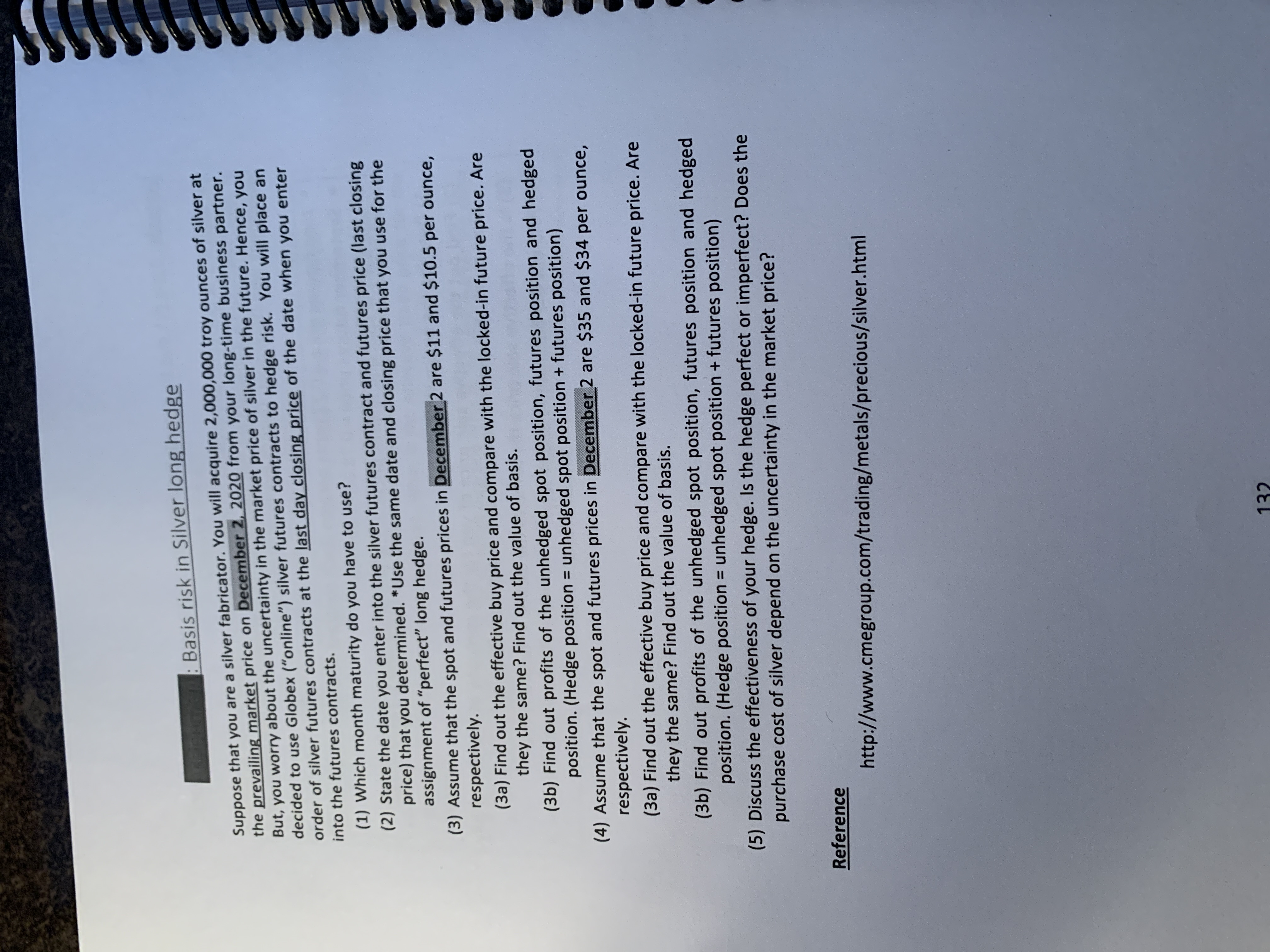 Basis risk in silver long hedge : Basis risk in Silver