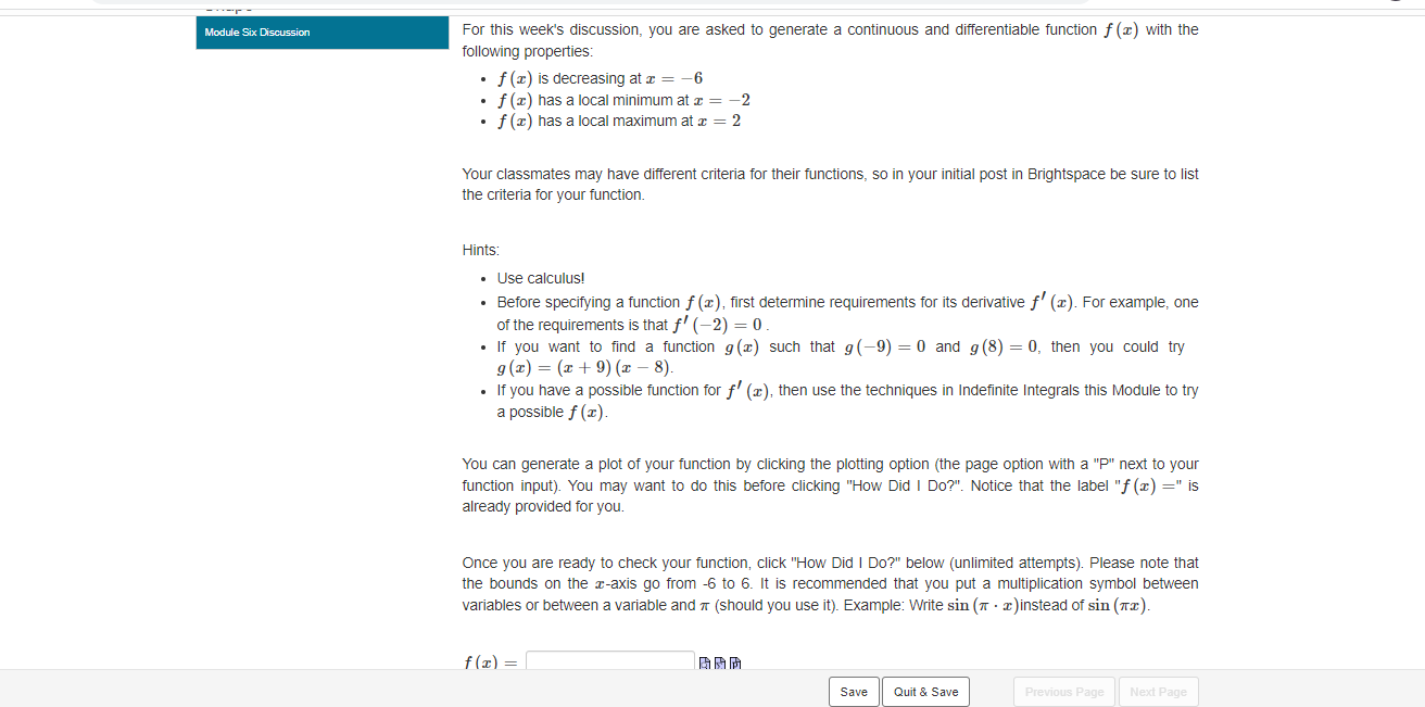 has a local minimum at = = -2 . f (x) has