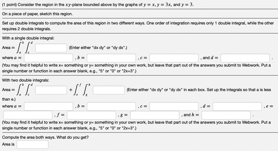 the graphs of y = x, y = 3x, and y =