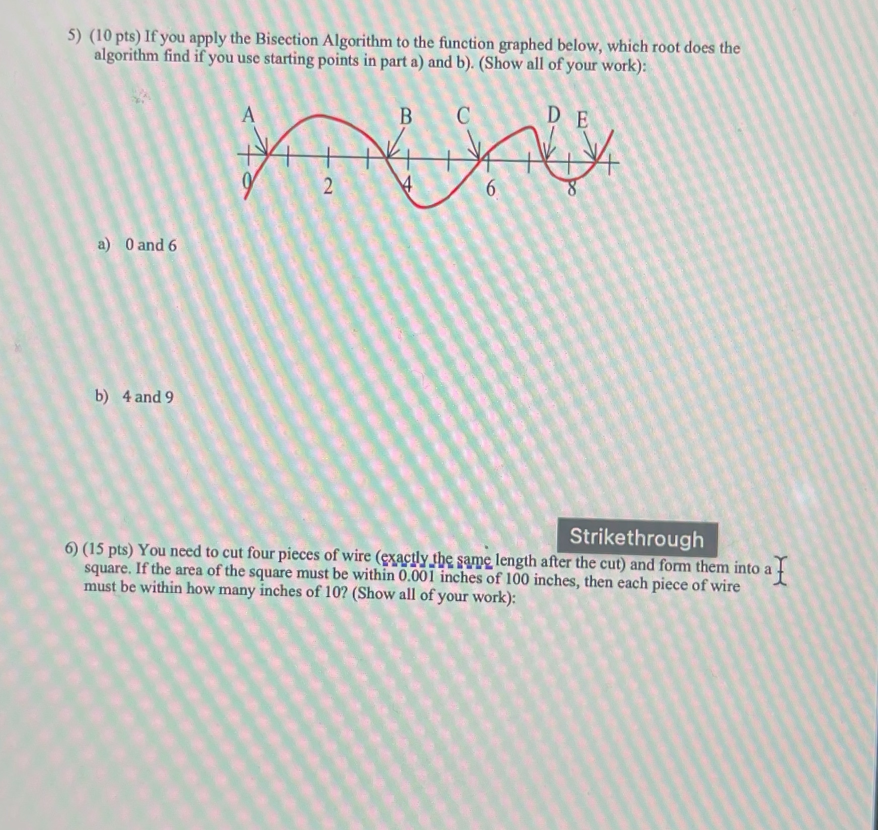 to the function graphed below, which root does the algorithm find if