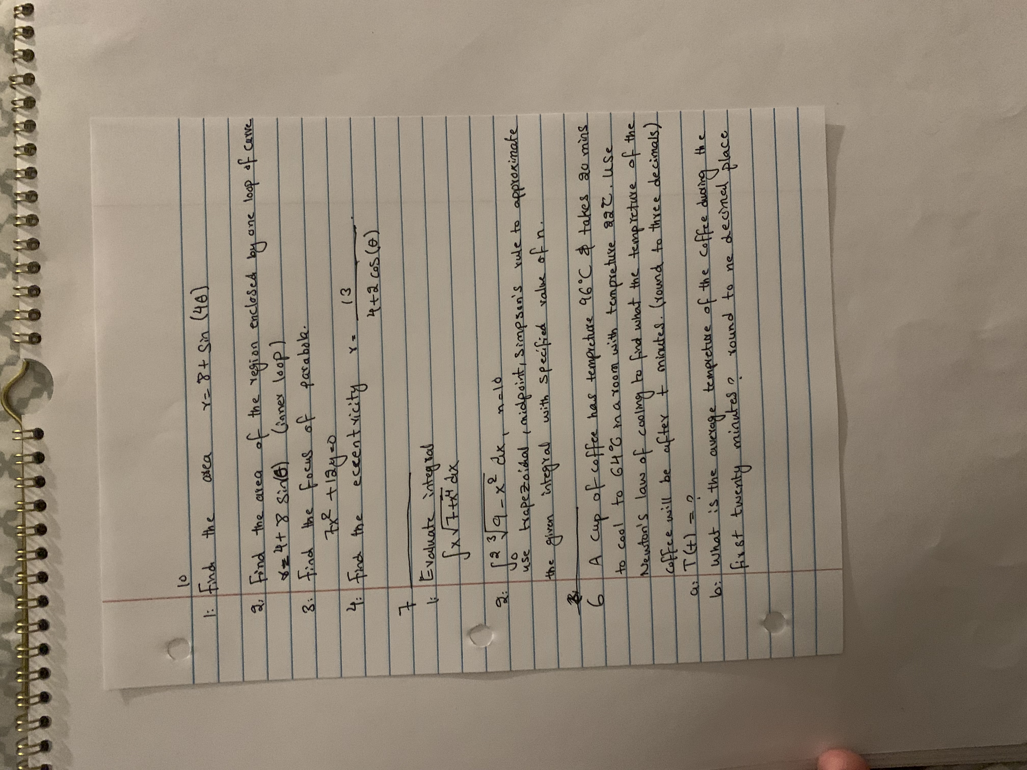 ) 2 . Find the area of the region enclosed by one