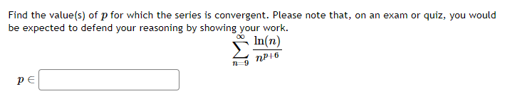 this type} According to the P-test: for convergence, you can use the
