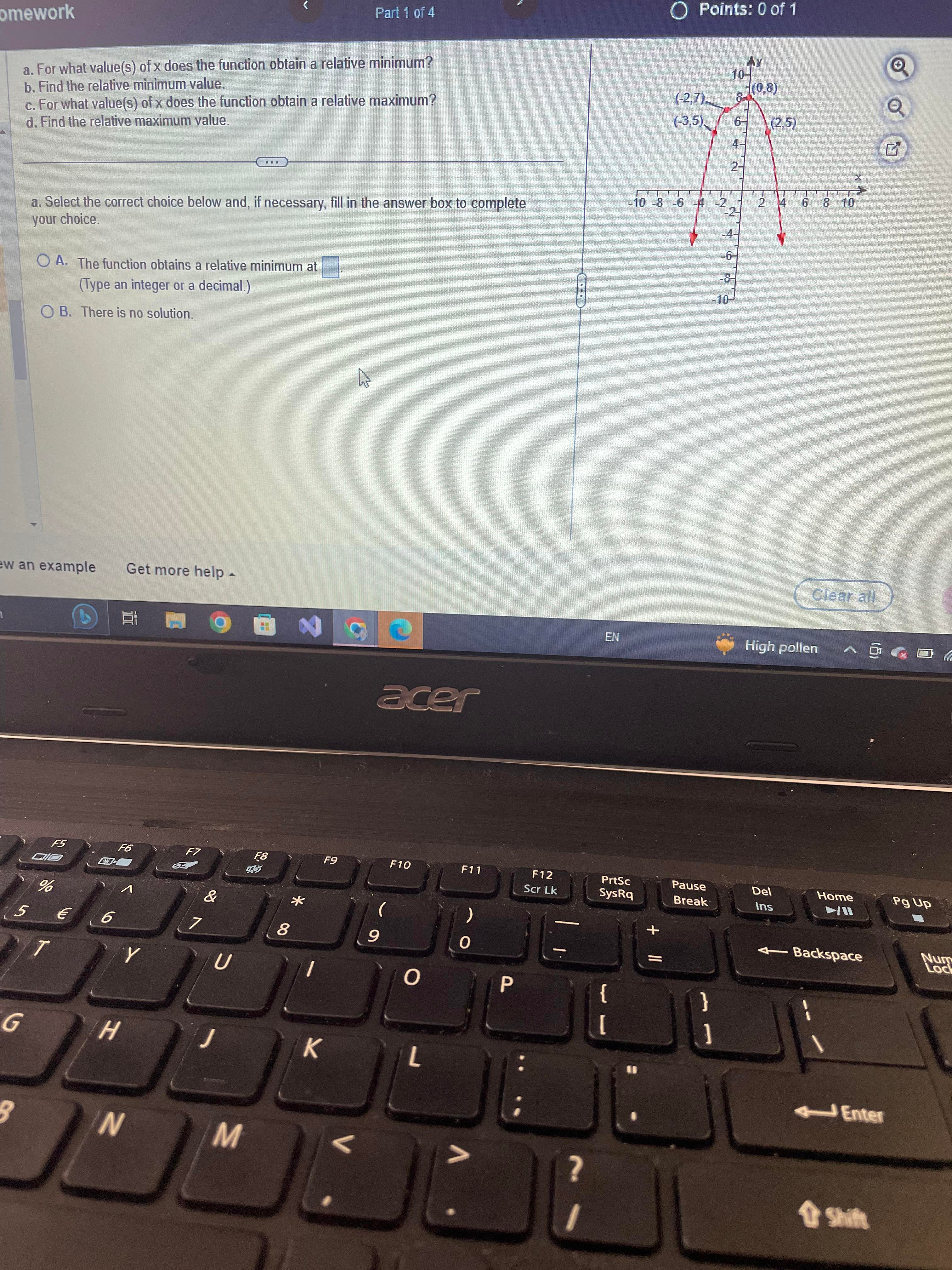 of 30 points Points: 0 of 1 Save Use the graph below
