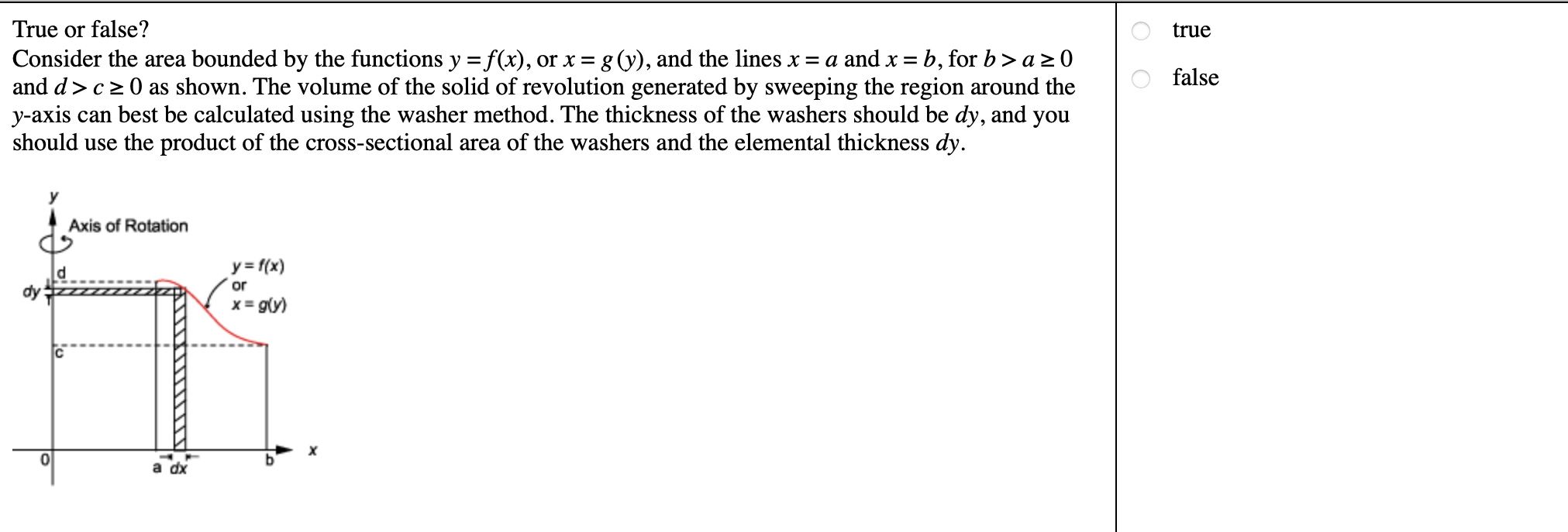 =f(x), or x = g(y), and the lines x = a and