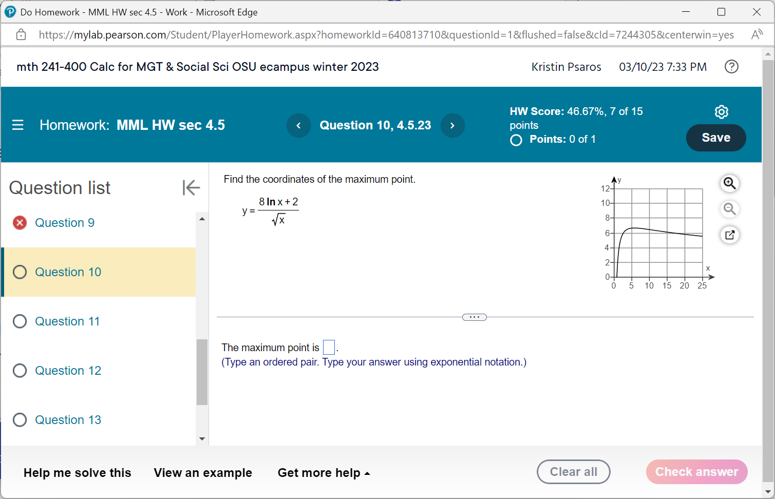  Do Homework - MML HW sec 4.5 - Work - Microsoft