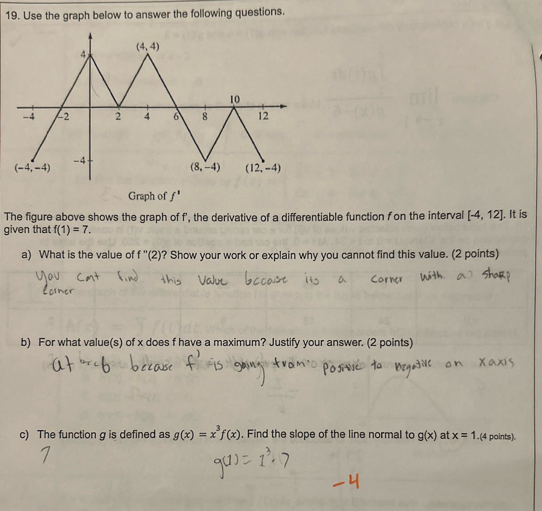  Only C 19. Use the graph below to answer the following