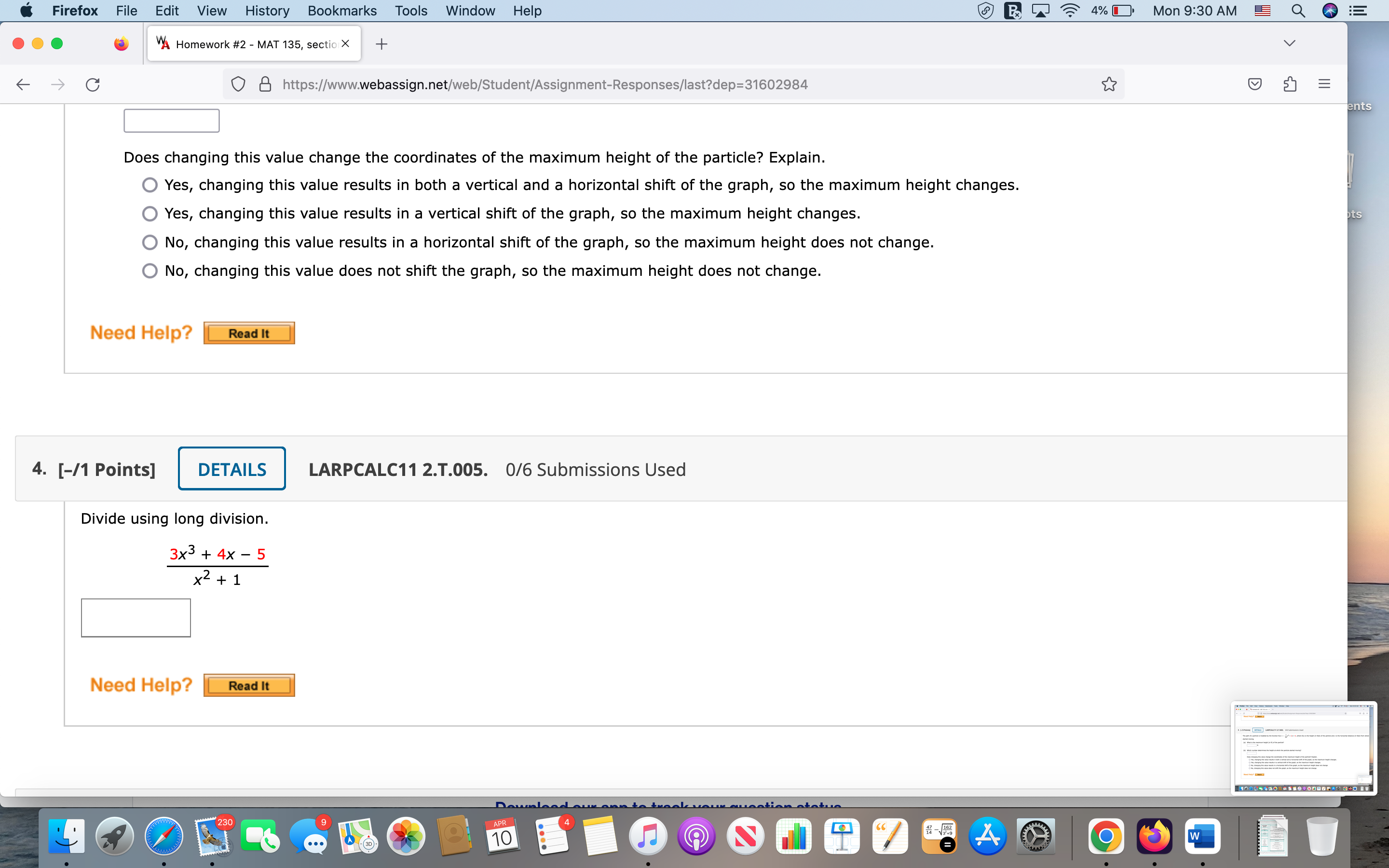 X + C O & https://www.webassign.net/web/Student/Assignment-Responses/last?dep=31602984 E ents 2. [-/1 Points] DETAILS