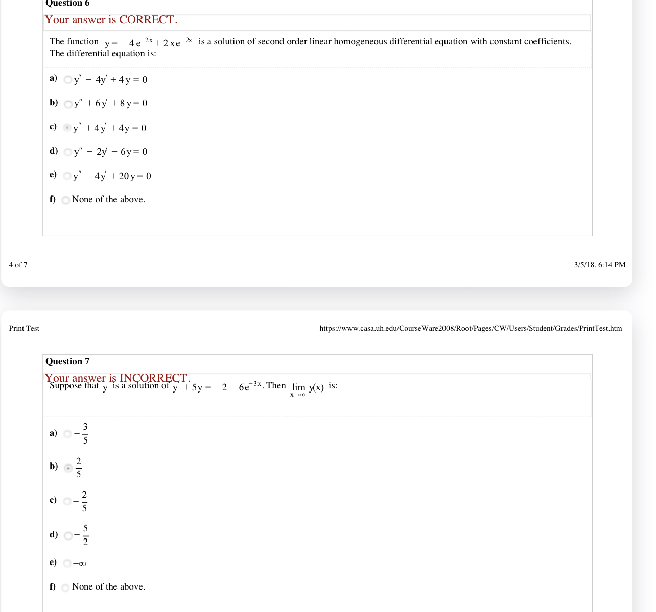 2* + 2xe-2x is a solution of second order linear homogeneous differential