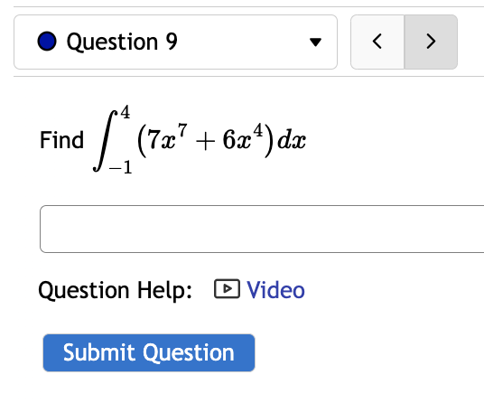 8 1 The value of dac is 3 x2 Question Help: D