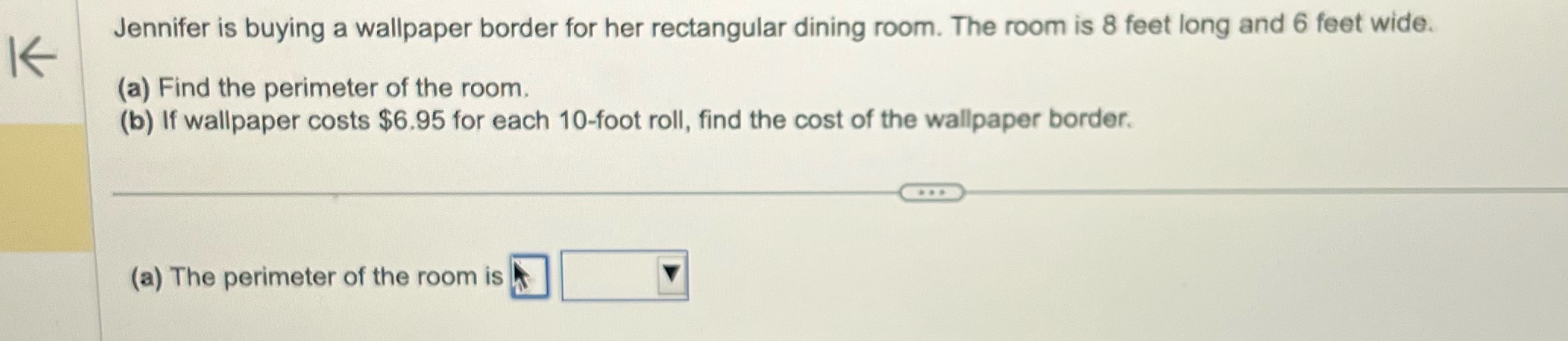  K Jennifer is buying a wallpaper border for her rectangular dining