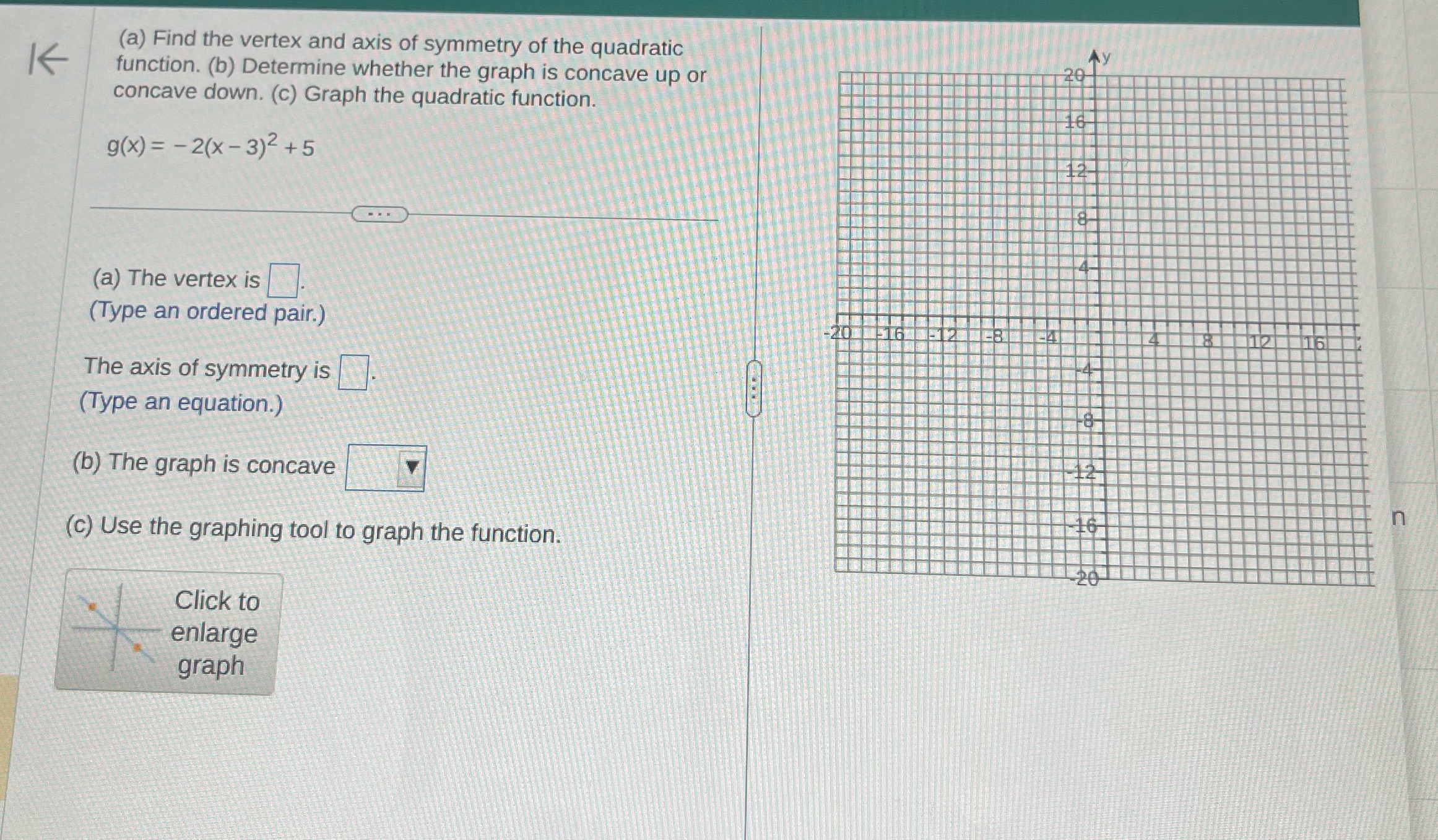  Please add answer and points to graph on graph for C