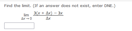  Find the limit. (If an answer does not exist, enter DNE.)