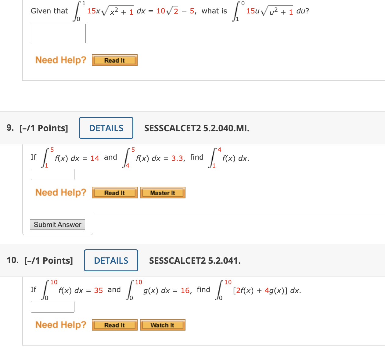 5, what is 15u \\ u2 + 1 du? Need Help? Read