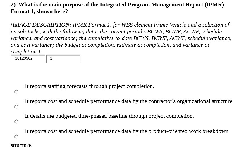  2] What is the main purpose of the Integrated Program Management