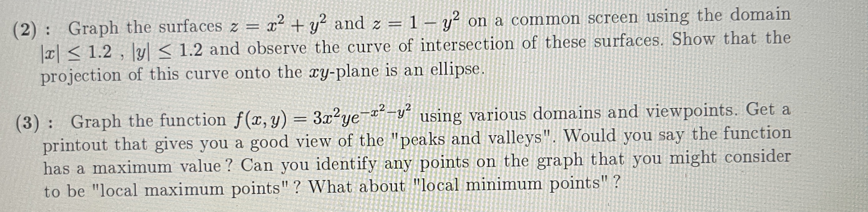 z = 1 - y on a common screen using the domain
