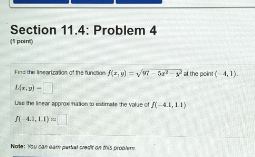 function f(x, y) = 197 -5x' - y" at the point (