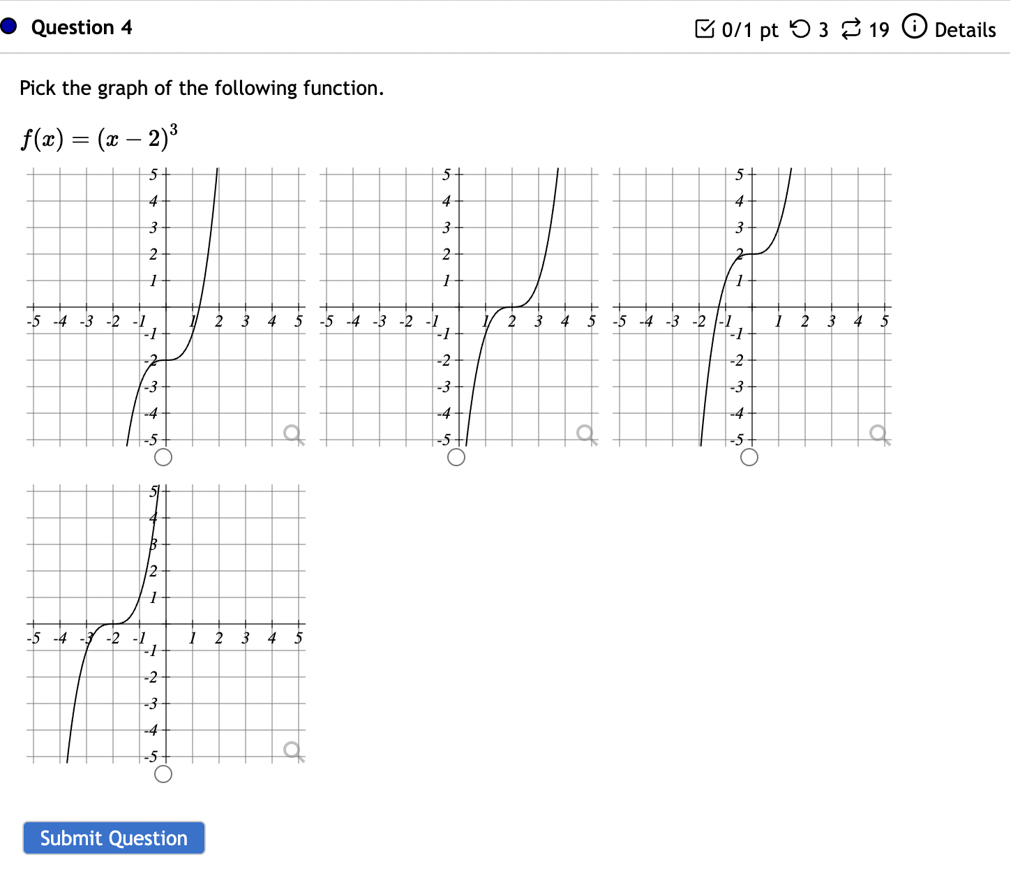 4 uit 3 Q y(x) = Submit QuestionQuestion 4 0/1 pt 3